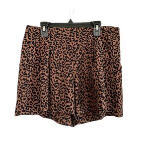 Ann Taylor Loft Women's Dressy Cheetah Print Brown Black Shorts Size 2
